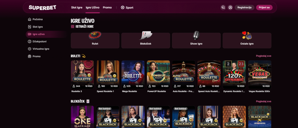 SuperBet Live Casino