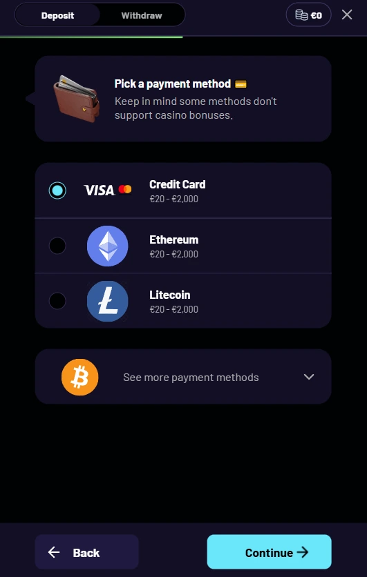 TurboWins Casino Metode Uplate