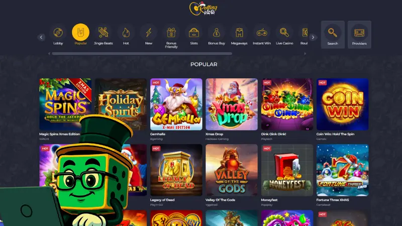 Rolling Slots Dizajn i Navigacija